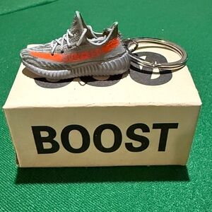Adidas Gray and Orange Yeezy Boost Keychain